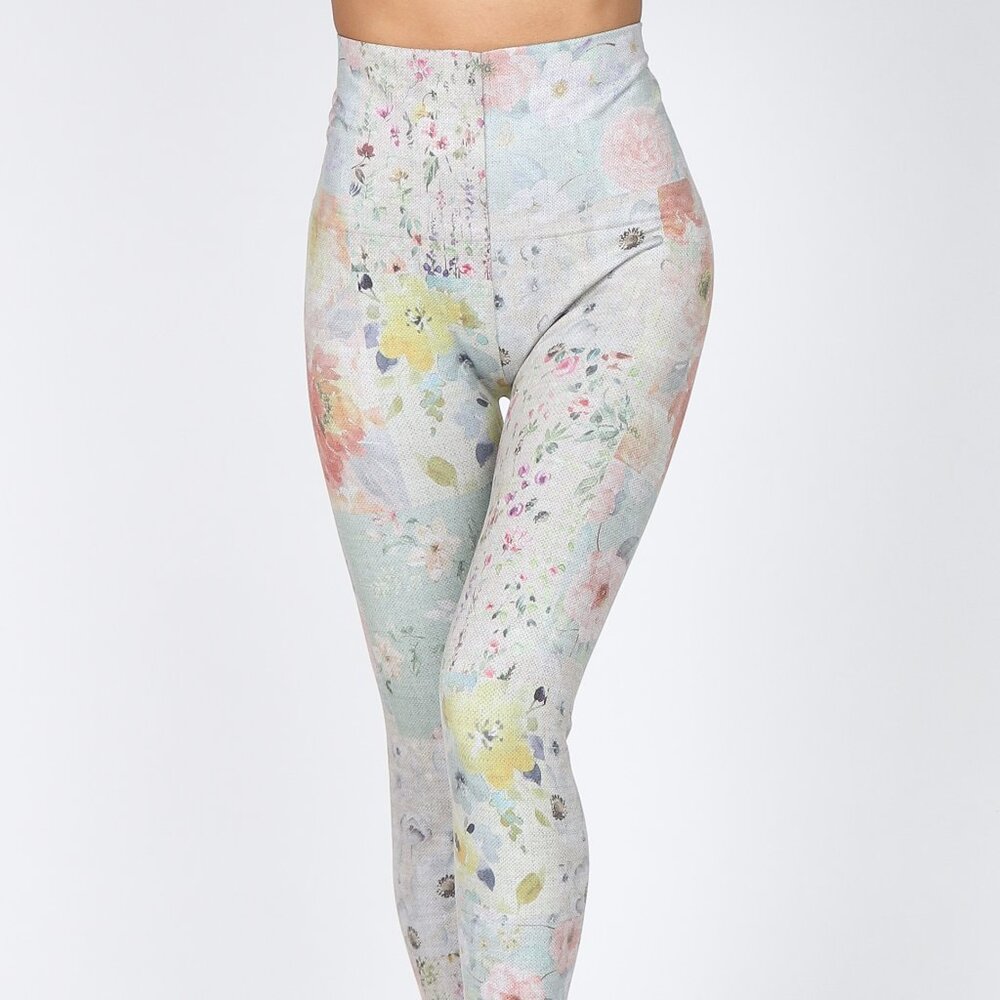 M. Rena Summer Floral Print Tummy Control Leggings